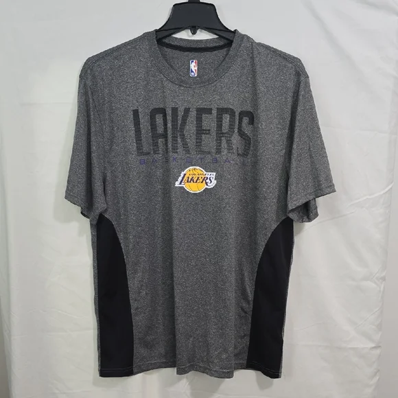 UNK NBA Los Angeles Lakers Mens XXL Gray Short Sleeve Performance Tee - Picture 1 of 9